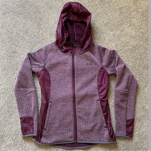 Under Armour Jackets & Blazers - 🎉Under Armour Storm Hooded Jacket, Women’s Size Small, Maroon/Gray